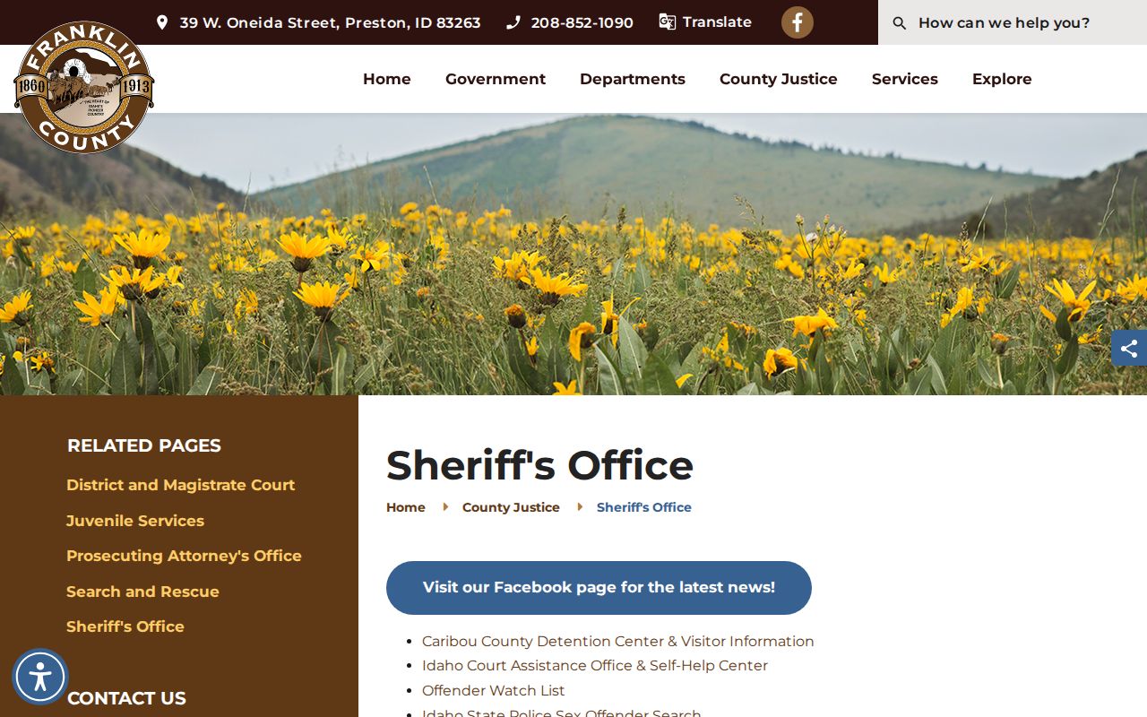 Franklin County Sheriff’s Office release and detention route