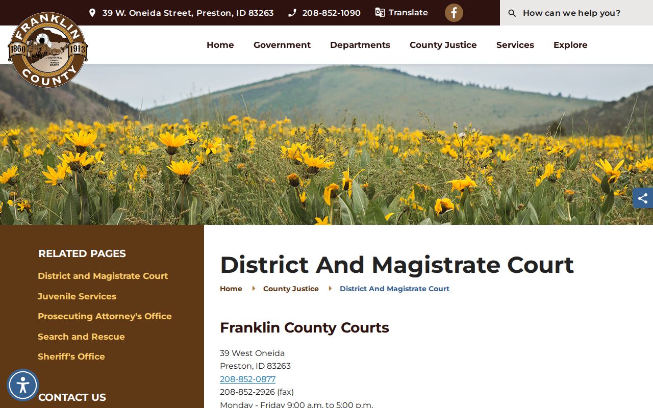 Franklin County 72-hour release host routes